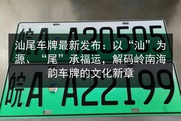 汕尾车牌最新发布：以“汕”为源、“尾”承福运，解码岭南海韵车牌的文化新章 第2张