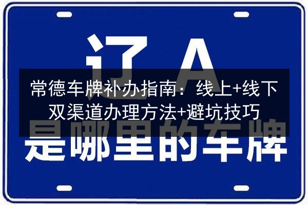 常德车牌补办指南：线上+线下双渠道办理方法+避坑技巧 第2张