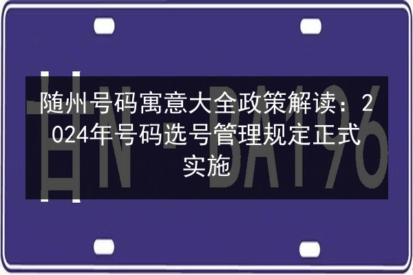 随州号码寓意大全政策解读:2024年号码选号管理规定正式实施 第3张 随州号码寓意大全政策解读:2024年号码选号管理规定正式实施 第3张