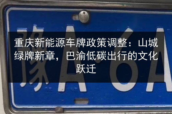 重庆新能源车牌政策调整:山城绿牌新章,巴渝低碳出行的文化跃迁 第2张 重庆新能源车牌政策调整:山城绿牌新章,巴渝低碳出行的文化跃迁 第2张