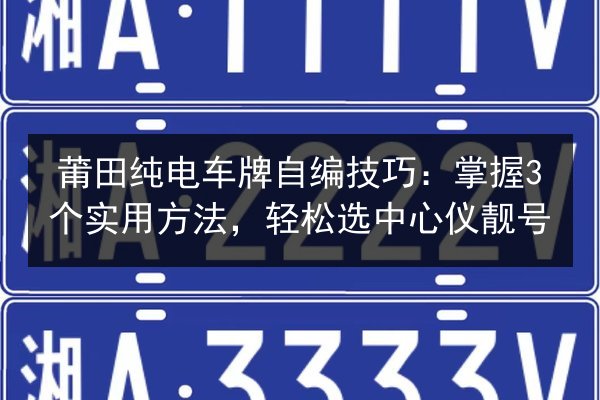 莆田纯电车牌自编技巧：掌握3个实用方法，轻松选中心仪靓号 第2张