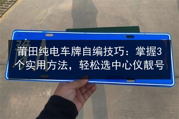 莆田纯电车牌自编技巧：掌握3个实用方法，轻松选中心仪靓号 第3张