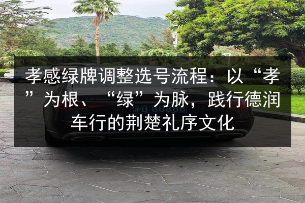 孝感绿牌调整选号流程:以“孝”为根、“绿”为脉,践行德润车行的荆楚礼序文化 第3张 孝感绿牌调整选号流程:以“孝”为根、“绿”为脉,践行德润车行的荆楚礼序文化 第3张