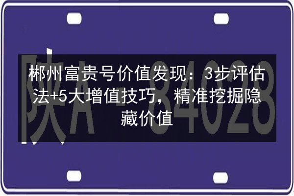 郴州富贵号价值发现:3步评估法+5大增值技巧,精准挖掘隐藏价值 第3张 郴州富贵号价值发现:3步评估法+5大增值技巧,精准挖掘隐藏价值 第3张