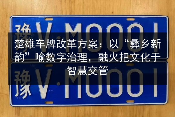 楚雄车牌改革方案：以“彝乡新韵”喻数字治理，融火把文化于智慧交管