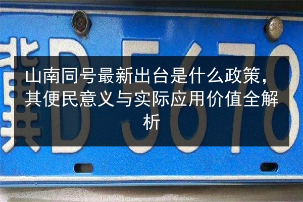 山南同号最新出台是什么政策,其便民意义与实际应用价值全解析 第3张 山南同号最新出台是什么政策,其便民意义与实际应用价值全解析 第3张