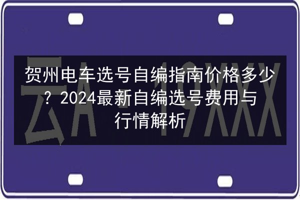 贺州电车选号自编指南价格多少?2024最新自编选号费用与行情解析 第3张 贺州电车选号自编指南价格多少?2024最新自编选号费用与行情解析 第3张