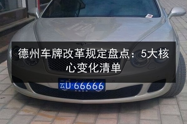 德州车牌改革规定盘点:5大核心变化清单 第3张 德州车牌改革规定盘点:5大核心变化清单 第3张