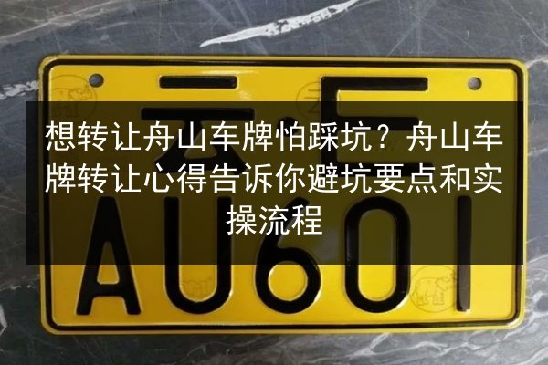 想转让舟山车牌怕踩坑?舟山车牌转让心得告诉你避坑要点和实操流程 第2张 想转让舟山车牌怕踩坑?舟山车牌转让心得告诉你避坑要点和实操流程 第2张