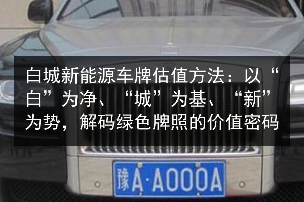 白城新能源车牌估值方法:以“白”为净、“城”为基、“新”为势,解码绿色牌照的价值密码 第2张 白城新能源车牌估值方法:以“白”为净、“城”为基、“新”为势,解码绿色牌照的价值密码 第2张