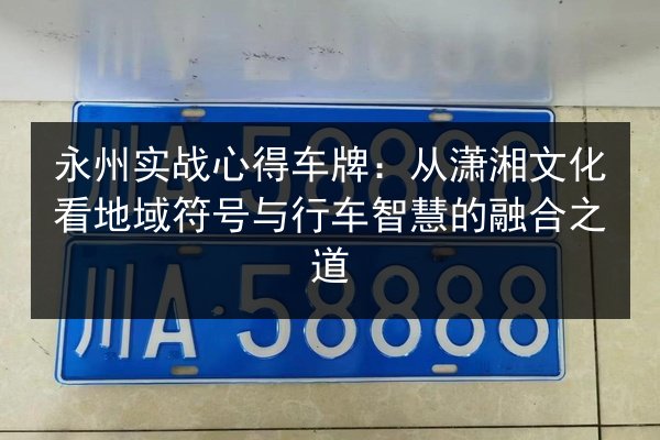 永州实战心得车牌：从潇湘文化看地域符号与行车智慧的融合之道