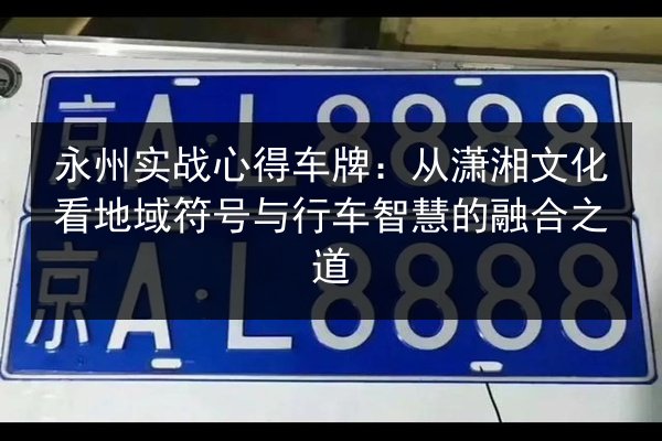 永州实战心得车牌：从潇湘文化看地域符号与行车智慧的融合之道 第2张