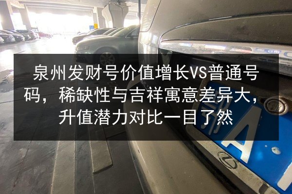 泉州发财号价值增长VS普通号码,稀缺性与吉祥寓意差异大,升值潜力对比一目了然 第3张 泉州发财号价值增长VS普通号码,稀缺性与吉祥寓意差异大,升值潜力对比一目了然 第3张