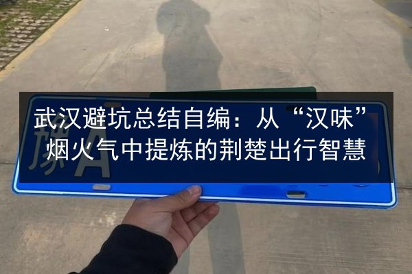 武汉避坑总结自编：从“汉味”烟火气中提炼的荆楚出行智慧