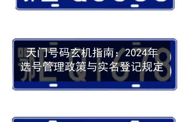 天门号码玄机指南：2024年选号管理政策与实名登记规定 第2张
