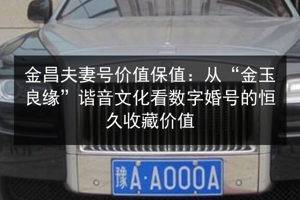 金昌夫妻号价值保值:从“金玉良缘”谐音文化看数字婚号的恒久收藏价值 第2张 金昌夫妻号价值保值:从“金玉良缘”谐音文化看数字婚号的恒久收藏价值 第2张