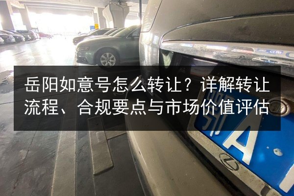 岳阳如意号怎么转让？详解转让流程、合规要点与市场价值评估 第2张