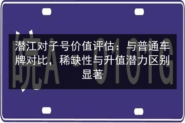 潜江对子号价值评估:与普通车牌对比,稀缺性与升值潜力区别显著 第2张 潜江对子号价值评估:与普通车牌对比,稀缺性与升值潜力区别显著 第2张