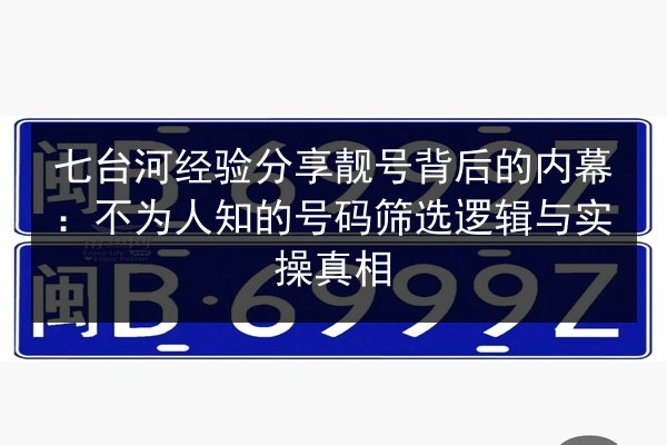 七台河经验分享靓号背后的内幕:不为人知的号码筛选逻辑与实操真相 第1张 七台河经验分享靓号背后的内幕:不为人知的号码筛选逻辑与实操真相 第1张