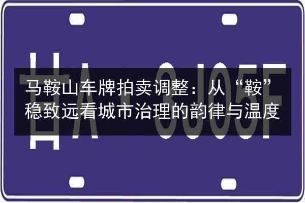 马鞍山车牌拍卖调整：从“鞍”稳致远看城市治理的韵律与温度 第3张