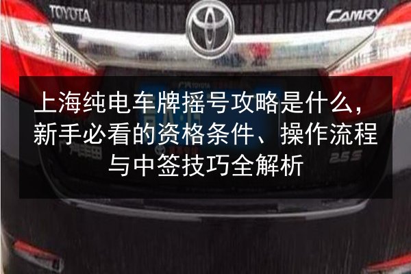 上海纯电车牌摇号攻略是什么,新手必看的资格条件、操作流程与中签技巧全解析 第3张 上海纯电车牌摇号攻略是什么,新手必看的资格条件、操作流程与中签技巧全解析 第3张