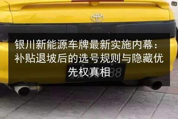 银川新能源车牌最新实施内幕：补贴退坡后的选号规则与隐藏优先权真相 第2张