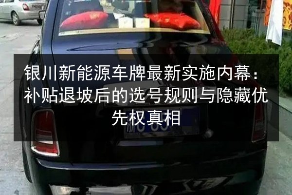 银川新能源车牌最新实施内幕：补贴退坡后的选号规则与隐藏优先权真相 第3张