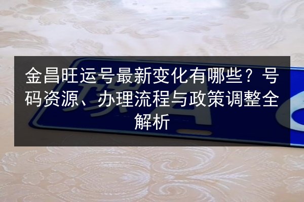 金昌旺运号最新变化有哪些？号码资源、办理流程与政策调整全解析 第2张