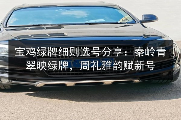 宝鸡绿牌细则选号分享：秦岭青翠映绿牌，周礼雅韵赋新号