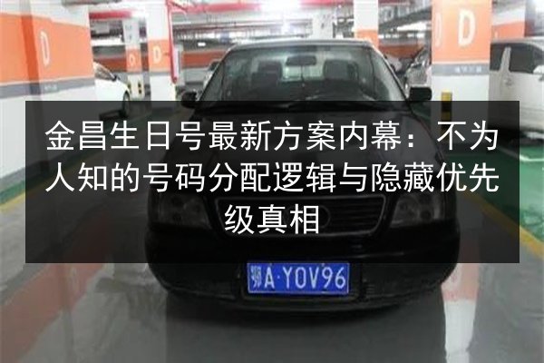 金昌生日号最新方案内幕：不为人知的号码分配逻辑与隐藏优先级真相
