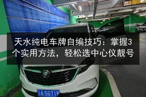 天水纯电车牌自编技巧：掌握3个实用方法，轻松选中心仪靓号 第1张