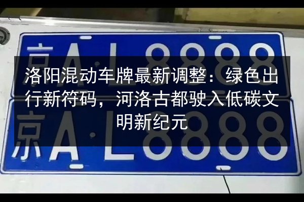 洛阳混动车牌最新调整：绿色出行新符码，河洛古都驶入低碳文明新纪元 第2张