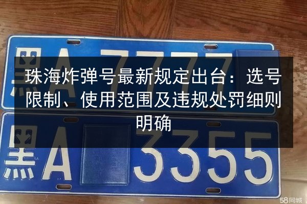 珠海炸弹号最新规定出台:选号限制、使用范围及违规处罚细则明确 第3张 珠海炸弹号最新规定出台:选号限制、使用范围及违规处罚细则明确 第3张