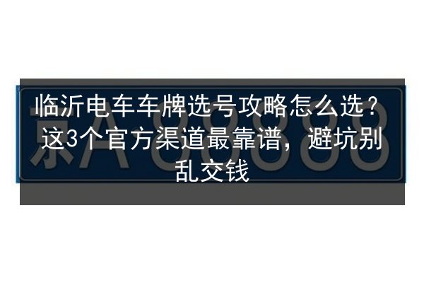临沂电车车牌选号攻略怎么选？这3个官方渠道最靠谱，避坑别乱交钱 第2张