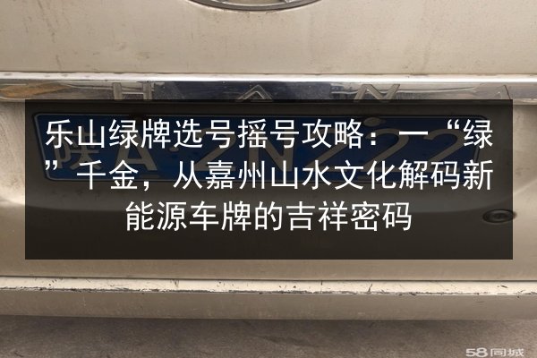 乐山绿牌选号摇号攻略：一“绿”千金，从嘉州山水文化解码新能源车牌的吉祥密码 第2张