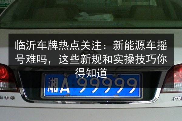 临沂车牌热点关注:新能源车摇号难吗,这些新规和实操技巧你得知道 第2张 临沂车牌热点关注:新能源车摇号难吗,这些新规和实操技巧你得知道 第2张