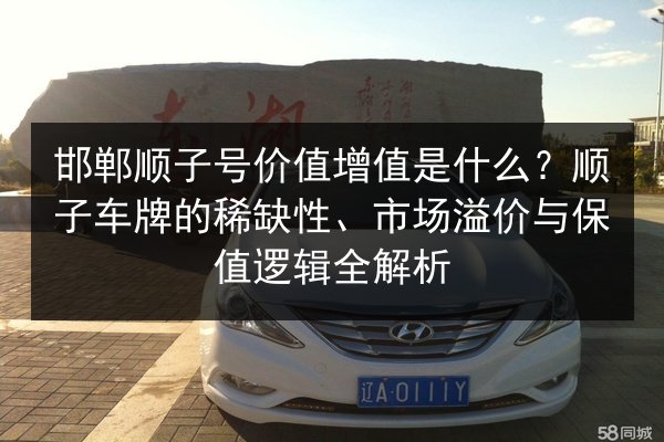 邯郸顺子号价值增值是什么？顺子车牌的稀缺性、市场溢价与保值逻辑全解析 第3张
