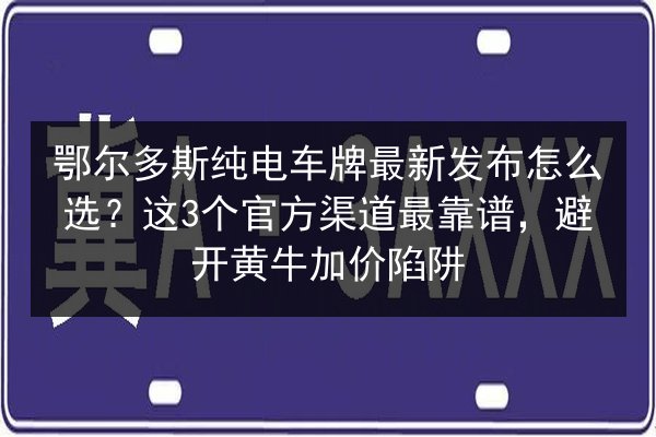 鄂尔多斯纯电车牌最新发布怎么选？这3个官方渠道最靠谱，避开黄牛加价陷阱 第2张
