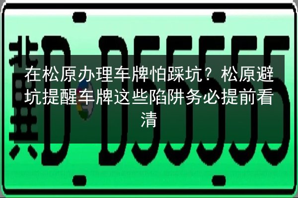 在松原办理车牌怕踩坑？松原避坑提醒车牌这些陷阱务必提前看清
