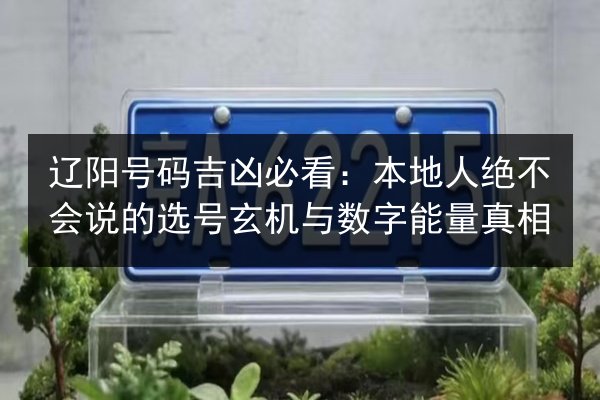 辽阳号码吉凶必看：本地人绝不会说的选号玄机与数字能量真相