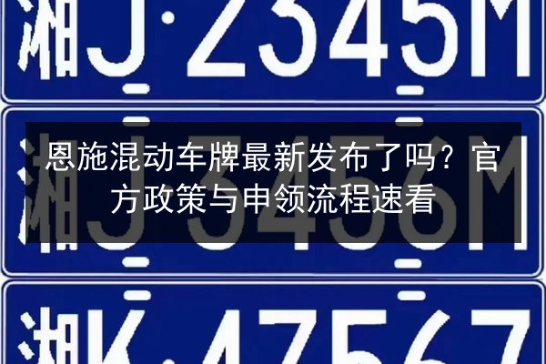 恩施混动车牌最新发布了吗?官方政策与申领流程速看 第2张 恩施混动车牌最新发布了吗?官方政策与申领流程速看 第2张