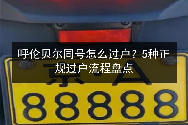 呼伦贝尔同号怎么过户？5种正规过户流程盘点 第1张