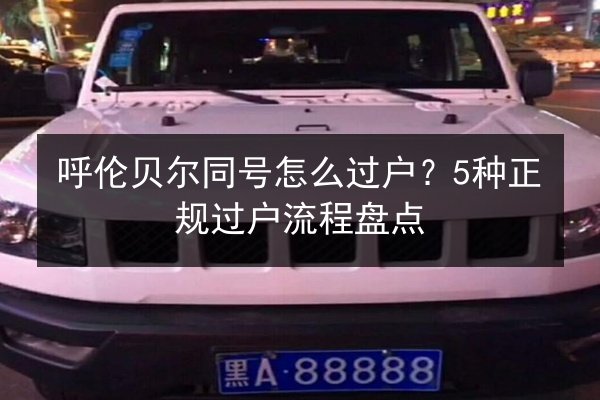 呼伦贝尔同号怎么过户？5种正规过户流程盘点 第2张
