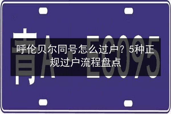 呼伦贝尔同号怎么过户？5种正规过户流程盘点 第3张