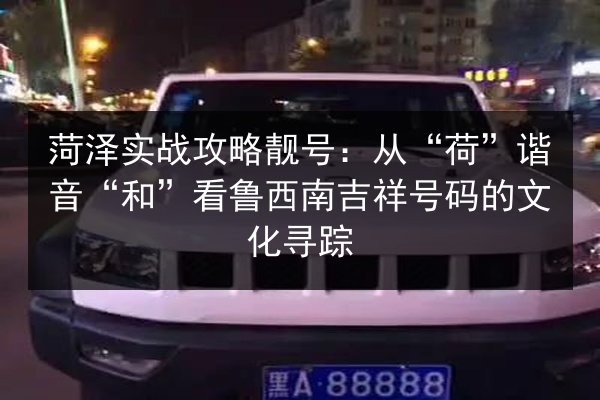 菏泽实战攻略靓号：从“荷”谐音“和”看鲁西南吉祥号码的文化寻踪 第2张