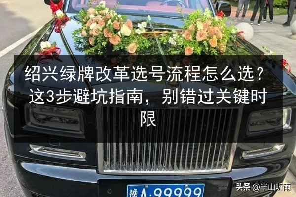 绍兴绿牌改革选号流程怎么选？这3步避坑指南，别错过关键时限