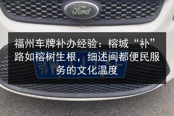 福州车牌补办经验：榕城“补”路如榕树生根，细述闽都便民服务的文化温度