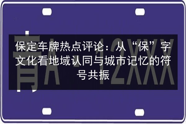 保定车牌热点评论：从“保”字文化看地域认同与城市记忆的符号共振 第2张