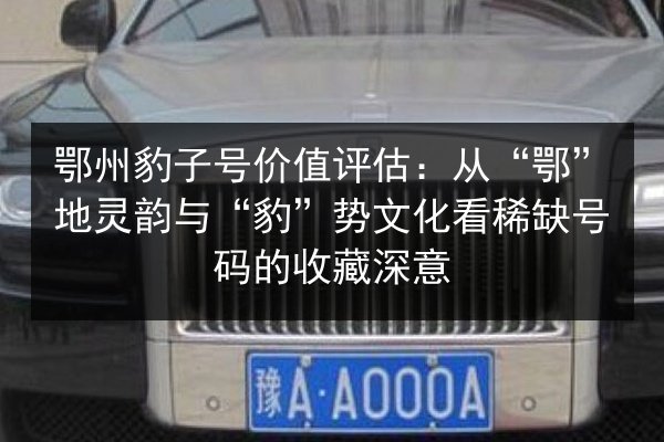 鄂州豹子号价值评估：从“鄂”地灵韵与“豹”势文化看稀缺号码的收藏深意