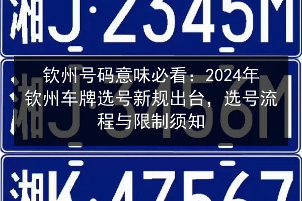 钦州号码意味必看：2024年钦州车牌选号新规出台，选号流程与限制须知